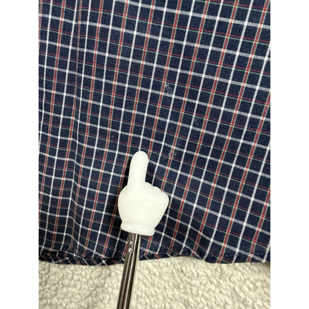 Polo Ralph Lauren Mens L Bradford Custom Fit Navy Plaid Short Sleeve Shirt - Picture 10 of 11